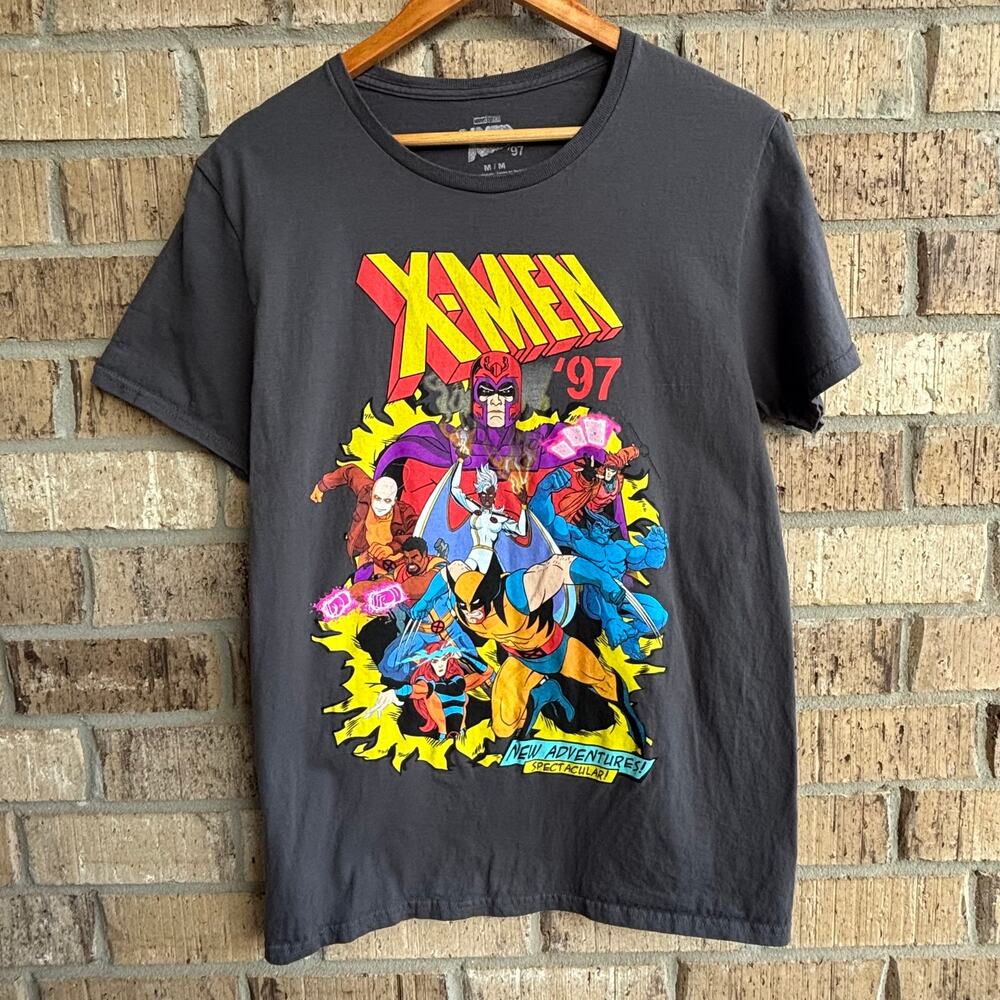 X-Men ‘97 Graphic T-Shirt Marvel Wolverine Gambit Magneto Adult Medium Black Tee